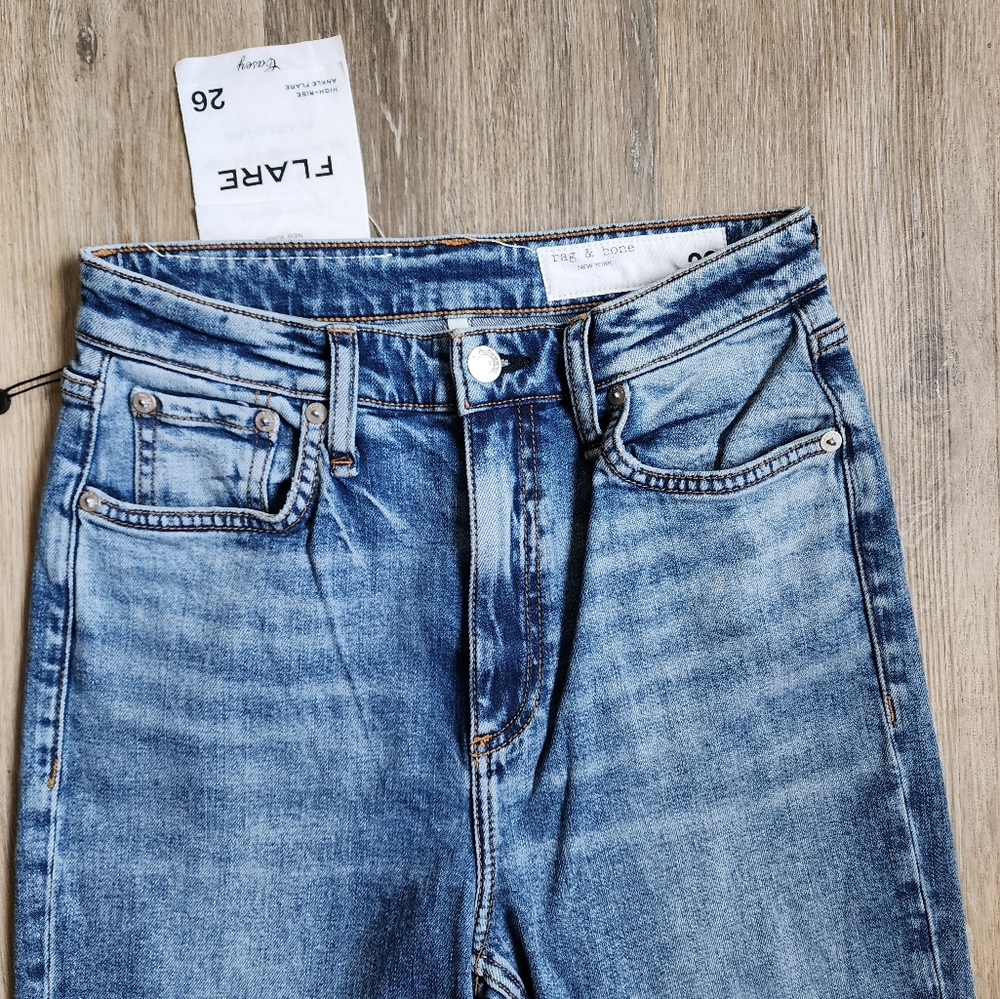 NWT RAG & BONE HIGH-RISE ANKLE FLARE - Picture 3 of 14